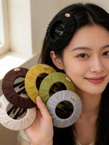 1/5 New Women's Hair Clips, Zero Pressure, Handmade Creative Flat Hair Clips, Back Head Clips, Internet Celebrity Yoga Sports Seamless Pressure-Free - Multicolor - View 3
