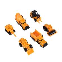 Juego De 6 Vehículos De Ingeniería A Escala 1:64, Modelos Mini De Aleación Y Plástico, Juguetes Educativos Para Niños, Regalo Creativo Para Diversión Y Aprendizaje Infantil - Naranja - Ver 3