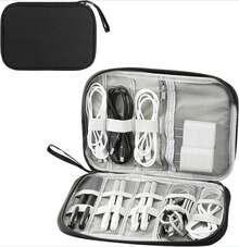 Portable Cable Storage Bag For Electronic Accessories, Black, USB Cable Organizer For Travel - View 7