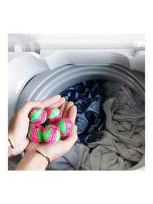 6 Pcs Laundry Hair Remover Balls For Washing Machine, Reusable Fabric Cleaning Balls For Pet Hair Lint And Dust, ABS Laundry Accessories For Clothes Blankets And Towels, Compact Washing Helpers, Ideal For Everyday Laundry And Home Textile Care - A - View 6