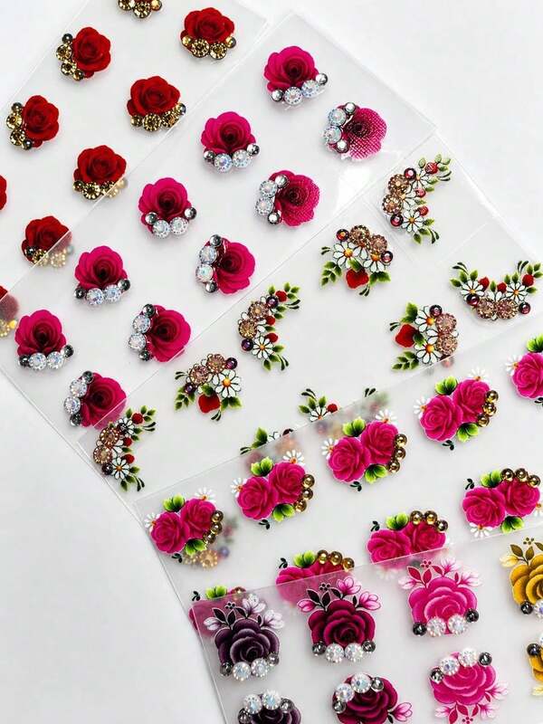 50 ADESIVOS DE UNHAS COM PEDRINHAS ESTILO JÓIAS