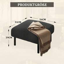 Corduroy Ottoman - Comfortable And Stylish Footstool - 灰色 - 查看 2