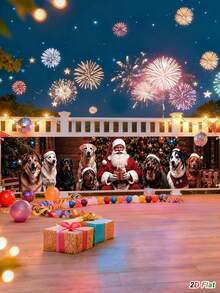 1pc Christmas Banner With Santa Claus And Dogs Pattern, Merry Christmas Decorative Banner, 200*40cm Polyester Christmas Hanging Front Door Banner, Welcome Porch Sign, Merry Christmas Decoration, Xmas Decoration, Christmas Decoration, Holiday Party Decoration, Garden Yard Holiday Fence Decoration, Christmas Photo Booth Backdrop Decoration, Winter Home Decor, Indoor Outdoor Decoration, New Year Decoration - Christmas a - View 7