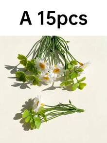 15pcs Artificial Mini Daisies, Fresh Natural Style, 2.4~3.4 Inch Easy-To-Care Plastic Flowers, Suitable For All Year Round, Perfect For Weddings And Birthday Parties, Miniature Models, DIY Crafts, Collector Decor, Planners, Cars, Fairy Gardens, Balconies, Patios And Gardens - Miniature Daisies - View 16