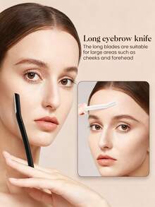 4pcs/1pc Premium , Anti-Scratch Eyebrow Trimming Tool For Men And Women Beginners, Micro-Blade, To Use, Eyebrow Grooming Tool, Suitable For Commercial And Home Use, Travel Portable, Holiday Gift - White - View 9