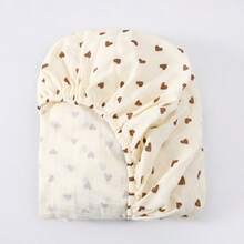Yue Ye 1pc Baby Cotton Gauze Bed Sheet, Pure Cotton Crinkle Fabric, Fits Standard Crib Size, Baby Shower Gift - Multicolor - View 12