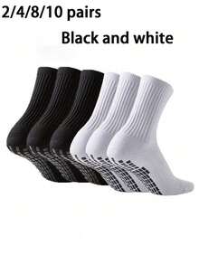 1/2/3/4/5/6/8/10 Pairs Men's Non-Slip Rubber Sole Football Socks, Sports Socks - Multicolor - View 13