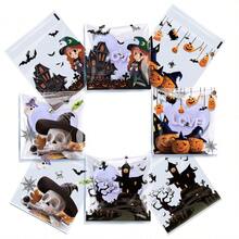 Self-Adhesive Plastic Gift Bags, Suitable For Party Favors And Horror Decor, Reusable 4-In-1 Skull, Bat And Pumpkin Design, Lightweight And Durable, Suitable For Events, Birthdays, Weddings And Corporate Celebrations - Multicolor - View 4