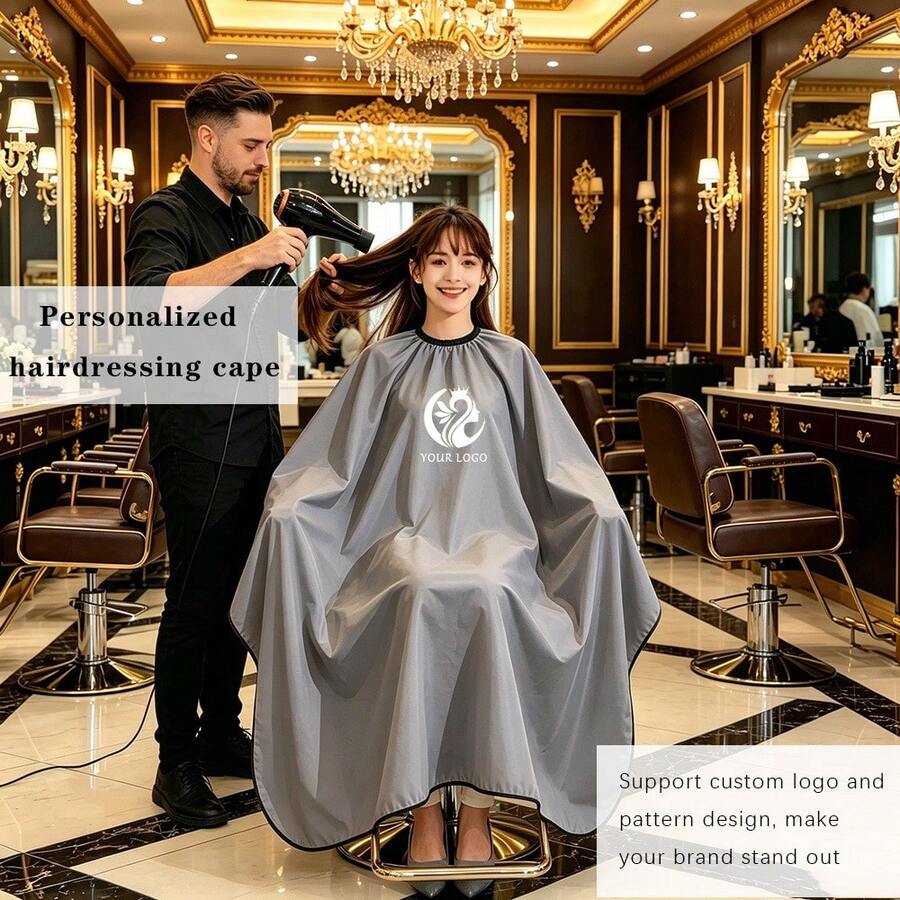 Custom Logo& Pattern Barber Cape, Hair Cutting Cape Anti-Hair Sticking, Professional Hairdressing Apron For Salon, Hair Dyeing, Oil & Home Use, 4 Colors Available - Multicolor - View 1