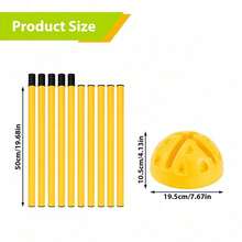 Shoze 5‑Piece Agility Training Kit, Removable Splicable Slalom Equipment For Speed Footwork And Lateral Drills, Portable Gear For Football, Rugby, Baseball And Various Team Sports - Yellow - View 2