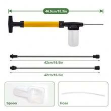 Adjustable Powder Duster With 4 FT Extension Pole, Manual Pump Sprayer For Diatomaceous Earth And Fine Garden Powder, Handheld Dispenser Tool For Home And Yard Maintenance - Yellow Powder Duster - View 2