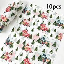 10/30/60 Sheets Colorful Christmas Tree Pattern Wrapping Paper, Can Be Used With Stickers, 50*35cm Gift Wrapping Paper, Suitable For Wedding, Christmas Gift, Birthday Gift Wrapping, Bouquet Filler, Party Gift - Snowy Pine Tree - View 16