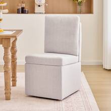 Multifunctional Dining Chair Grey Chenille - 灰色 - 查看 1