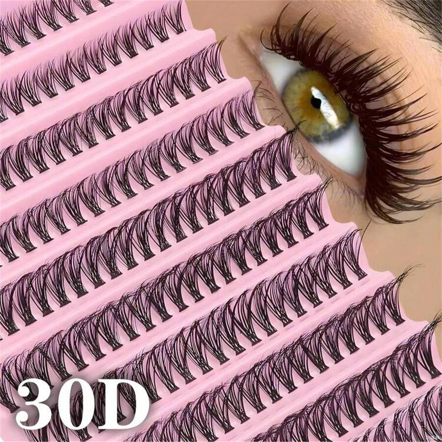 30D D-Curl Cluster False Eyelashes, Single Strand False Eyelashes, Eyelash Extensions Cluster False Eyelashes, Soft Natural DIY Single Strand Extension Eyelash Clusters, False Eyelash Clusters, Single Strand False Eyelashes - D - View 1