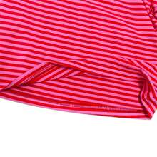2026 Spring/Summer Striped Casual Versatile Elegant Square Neck Contrast Color Raglan Sleeve T-Shirt, Suitable For Office, Party, Travel And Multiple Occasions - Hot Pink - View 5