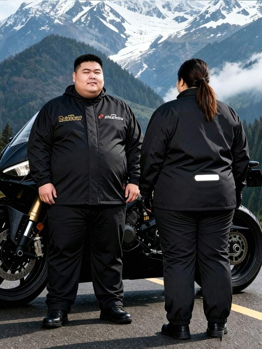 1套男女大尺碼寬鬆時尚雨衣套裝,外送員雨衣,特大號大尺碼成人戶外穿著,300磅男士特大號分體雨褲套裝,中性女款大尺碼雨衣套裝,防水防風全身雨衣,長款雨衣,戶外騎行徒步雨衣,外送員摩托車騎行雨衣,全身雨衣,適用雨季、雨天、暴風雨、萬聖節、聖誕節 - 多色 - 查看 1