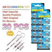 10-50pcs LR44 AG13 1.5V 357 SR44 LR1154 L1154 Button Cell Batteries, Suitable For Watches, Toys, Remote Controls, Includes 1 Screwdriver - AG13 LR44 - View 2