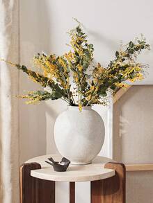 Large White Vase - 5.7 Inch Rustic Style Vase, Suitable For Home Decor, Minimalist Tall Vase, Can Be Used For Living Room, Dining Table, Bathroom, Holiday And Wedding (Sandstone White) - A - View 2