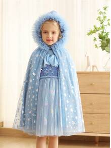 1pc Children's Cape Costume For Holiday Party, Performance, Stage Outfit, Cape Set Halloween Christmas Performance Costume, Children's Glowing Dress, New Year Gift For Kids - Multicolor - View 6