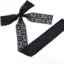 白色/黑色 6cm寬蕾絲緞帶，縫製蕾絲飾邊，彈性蕾絲布料 - 3/5碼，非常適合手工藝品、縫紉、禮物包裝和婚禮裝飾 - 多色B - 查看 12