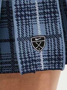 Nike Women's AS W NK FF Plaid Sweater Skirt Knit Mini Skirt IQ2700-486 - Royal Blue - View 3
