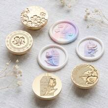 1pc Floral Embossed Wax Seal Stamp Copper Head - Perfect For Love Letters, Invitations, Holiday Cards, Journals, Scrapbooking, DIY Crafts - Embossed Floral Stamp Head/1Pcs - View 4