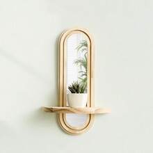Arched Mirror Wooden Wall Hanging Shelf, Wall Decor Storage Rack, Suitable For Entryway, Bedroom, Living Room - View 13