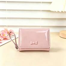 Dompet Pendek Wanita, Dompet Koin Multi-Slot Kartu dengan Pita Lucu - MultiWarna - View 9