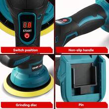 ONEVAN Car Polishing Machine,7000 RPM Cordless Polisher,Electric Cars Polish Machines Adjustment 6 Speed Auto Detailing Tool For 18V Battery (Battery And Charger Not Include) - UK Plug(220-240V) - View 6