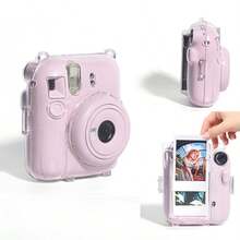 Mini 12 Compatible Transparent Protective Case With Back Pocket + Colorful Shoulder Strap, Clear Crystal Shell Protective Cover, Easy Installation PV Shell, Anti-Yellowing, Anti-Drop, Anti-Scratch Photography Camera Protective Accessory - View 1