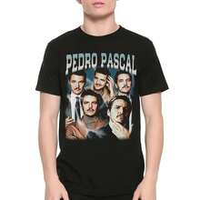 Pedro Pascal Photo Collage T-Shirt, Men's And Women's Sizes (PED-35111) - 黑色 - 查看 1