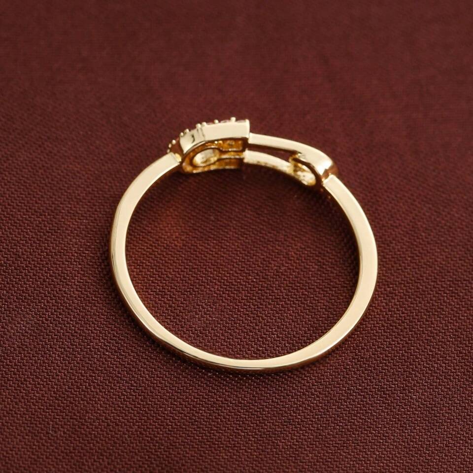 1pc Fashion Personalized Needle Shaped Synthetic Zirconia Stone Women's Ring, Casual Gift Design