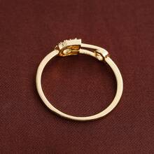 Cincin Dekorasi Peniti Zirkonia Kubik - Emas - View 4