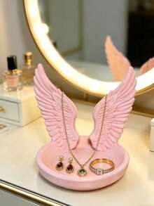 1/2pcs Angel Wing Jewelry Tray, Minimalist Luxury Angel Wing Storage Dish, Healing Home Decor - Multicolor - View 7