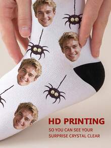 1 Pasang Kaos Kaki Pria Setengah Betis Motif Wajah yang Dapat Disesuaikan untuk Halloween, Motif Wajah Apa Pun Dapat Dicetak pada Kaos Kaki, Kaos Kaki Foto yang Dipersonalisasi, Cocok untuk Hari Valentine, Halloween, Ulang Tahun, dan Acara Pemberian Hadiah. Desain Kartun yang Dipersonalisasi, Menyenangkan, Penuh Warna, dan Kreatif. - MultiWarna - View 5