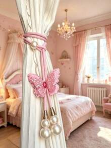 Butterfly Curtain Tieback, Pearl Decor, Adjustable Decorative Rope Curtain Clip, Suitable For Home Curtains, Bedroom, Nursery And Living Room Window Decoration - Multicolor - View 5