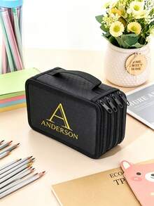 1 Set Customized Multi-Layer Large Capacity Pencil Case, Personalized Photo & Text Printed Pen Bag, Portable Stationery Storage Bag, Suitable For Students Art School Supplies, Multi-Compartment Large Capacity Portable Stationery Bag, Suitable School Art Supplies, Aesthetic - Multicolor - View 6