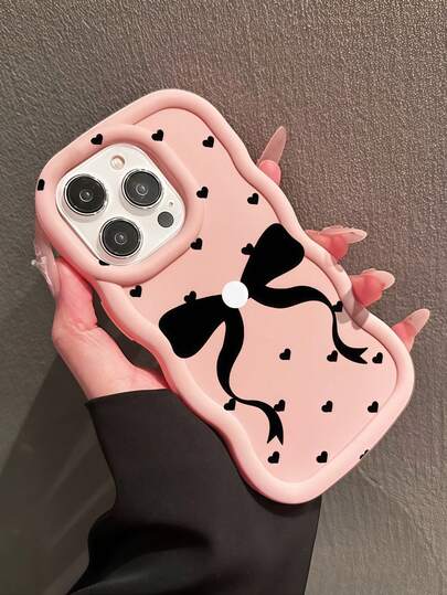 1pc Y2 Sweetheart Bow Pattern Print Macaron Dopamine Color Soft TPU Wavy Edge Phone Case Compatible With Galaxy A03 A04 A05 A06 A11 A12 A13 A14 A15 A16 A20S A21S A22 A23 A24 A25 A26 A31 A32 A33 A34 A35 A36 A50 A51 A52 A53 A54 A55 A56 A73 S20FE S21FE S22 S22U S23 S23+ S23U S233FE S24 S24+ S24U S25 S25+ S25U/ Note 11 Note 12 Note 13 Note 14 /Samrt/Honor/Y7 Y9/Ealme C53 C55