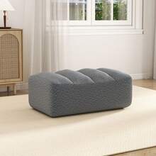 Grey Granular Ottoman - Comfortable And Stylish - 灰色 - 查看 1