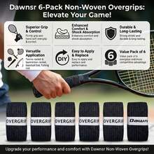 6pcs Non-Woven Fabric Racket Grip Tape, Excellent Grip And Shock Absorption, Easy To Replace Durable Handle Tape, Suitable For Tennis, Badminton, Baseball Bat, Fishing Rod, Sports Accessories - Multicolor - View 4