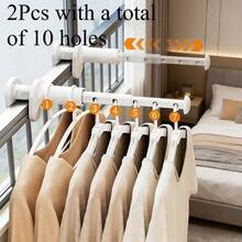 1/2pcs Travel Thickened Extended Folding Clothes Hanger, Portable, Suitable For Business Travel, Outdoor Retractable Clothes Hanger, Multi-Functional Set, Easy To Install And Carry, Drying Rack - Multicolor - View 7