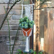 1pc Bohemian Style Handmade Woven Hanging Basket Multi-Functional Mesh Holder, Indoor Home Decor, Room Decoration, Holiday Gift, Different Sizes Hanging Flower Pot Basket, With Beads No Tassels, Flower Pot And Plants Not Included - Multicolor - View 10