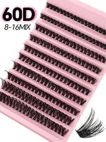 640/544/608/200簇單束假睫毛 大容量睫毛書 初學者友善 長效假睫毛接睫 放大眼妝 美麗睫毛 柔軟逼真 耐用 持久 附膠水與密封劑 鑷子 睫毛刷 便攜套組 - 粉色 - 查看 21