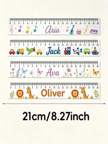 Personalized 20cm Transparent Ruler - Customizable Name And Pattern, Multiple Designs. Durable, Easy To Read And Fade-Resistant. Suitable For Home, Office And Study Use. Perfect Gift For Back To School, Graduation, Christmas And Birthday - Multicolor - View 4