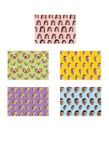 Personalised Funny Face Photo Wrapping Paper, Customised Face Gift Wrap, Multiple Colors, Birthday Wrapping Paper, Anniversary, Your Photo Wrapping Roll - Multicolor - View 10