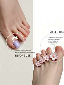ART LALIC 8Pcs Silicone Toe Separators Cute Colorful Flower Design Foot Finger Divider Form For Manicure Pedicure Care Accessories - Multicolor - View 3