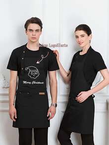 Custom New Waterproof Kitchen Apron, Multi-Functional Pockets, Adjustable Neck Strap, Custom Printed Fashion Apron, Elegant Custom Printed Apron For Women, Waterproof And Stain-Resistant - Multicolor - View 1