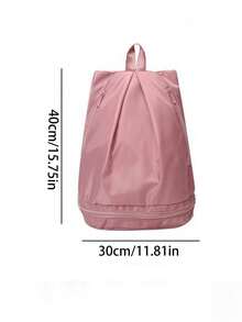 1pc Unisex Kids/Adult Large Capacity Sports Backpack With Separate Shoe Compartment, Fashion Solid Color Casual Backpack For Outdoor/Hiking/Travel/Sports/School/Commute - Multicolor - View 4