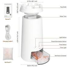 JELLOO Máy khuếch tán tinh dầu hiệu ứng ngọn lửa lò sưởi & đèn muối Himalaya, máy tạo ẩm phun sương mát 8 màu có hẹn giờ và chức năng tự ngắt, phù hợp cho nhà ở, phòng ngủ, văn phòng, yoga - Máy tạo ẩm ánh sáng xung quanh bảy màu - Xem 11