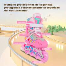 Adjustable Inline Skates For Kids With 8 LED Light-Up Wheels, Complete Set With Helmet And Pads, Breathable Beginner Skates, Ideal Gift, 2 Sizes Available, Available In Multiple Colors - Purple - View 8